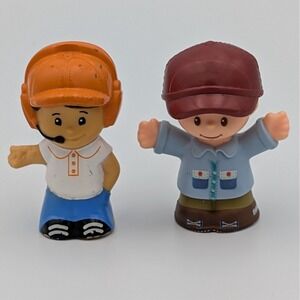 VTG Fisher Price Little People Lot of 2 Pilot Airport Worker Farm Boy Figure